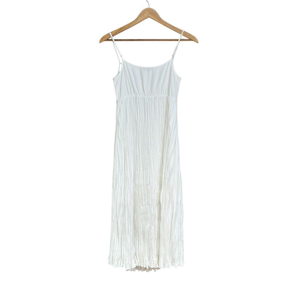 AllSaints Laze Sleeveless Slip Dress White Size XS  Crinkle Pleated - Picture 3 of 12
